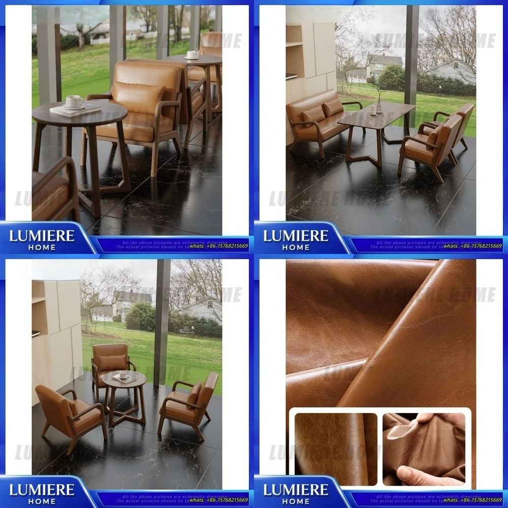 

Coffee Chair Set for Cafe Restaurant Bar Lounge Dessert Shop Bistro Snack Room Solid Wood Booth Sofa Dining Furniture
