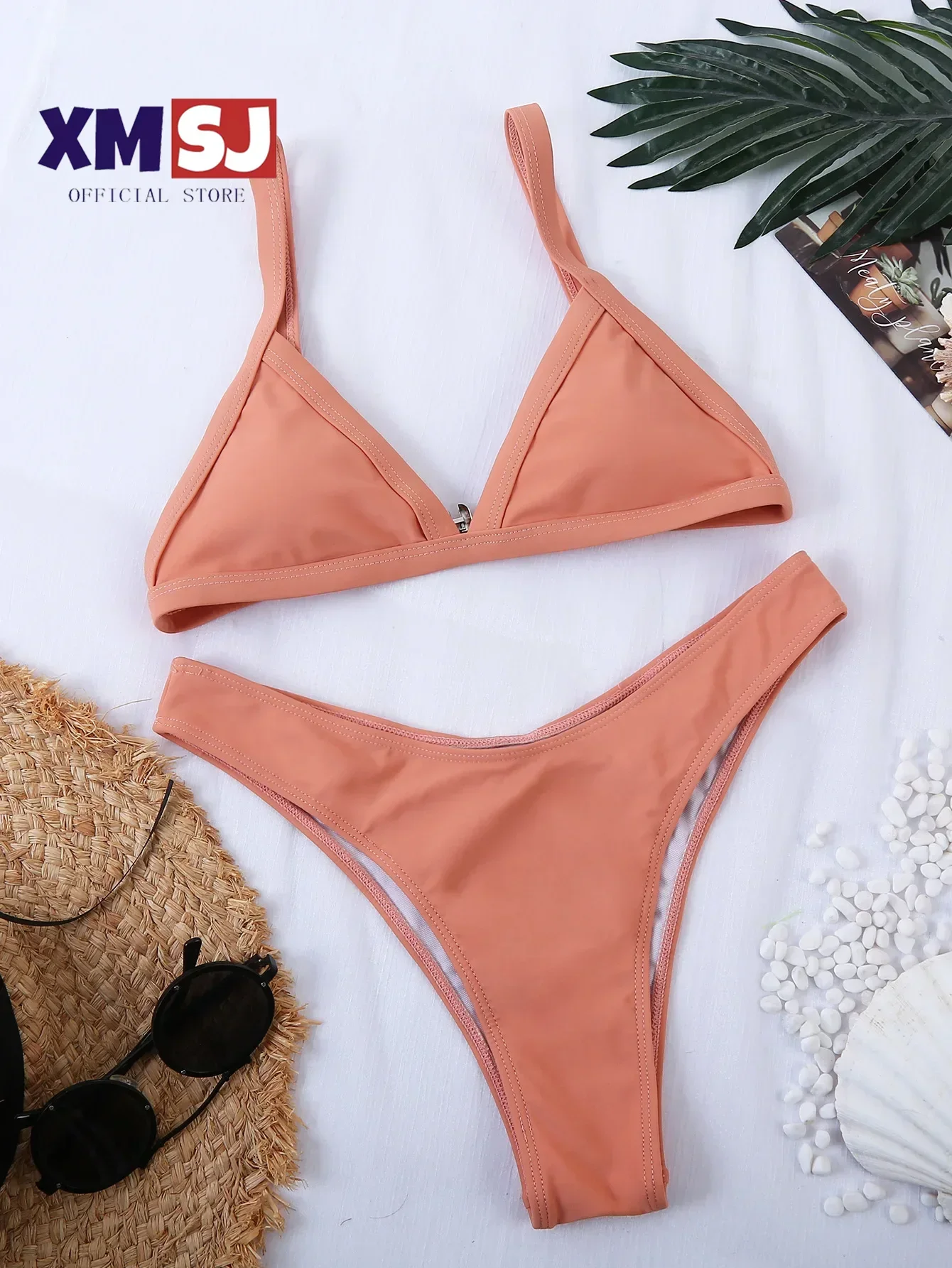 

Solid Color Women's Swimsuit,2024 New Micro 2-piece Bikini,sexy Triangle Cup Suspender Backless Beach Swimwear Bathing Suit