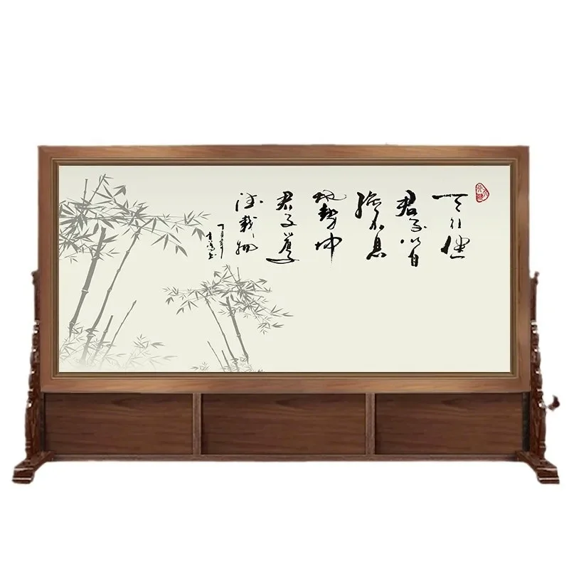 

New Chinese style door-to-door double-sided welcome pine partition geomancy screen office living room meeting room partition