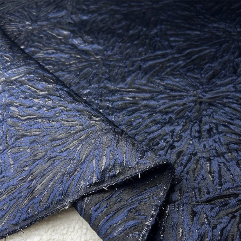 Emboss Jacquard Fabric Weaving Brocade Memory Overcoat Clothing Designer Fabrics for Diy Sewing Cloth By The Meter