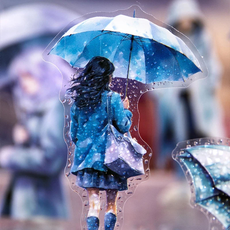 Sticker Pack 30sheets/bag Raining Girls Stickers Scrapbooking Stationery DIY & Handbook Phone Case Notebook Decoration