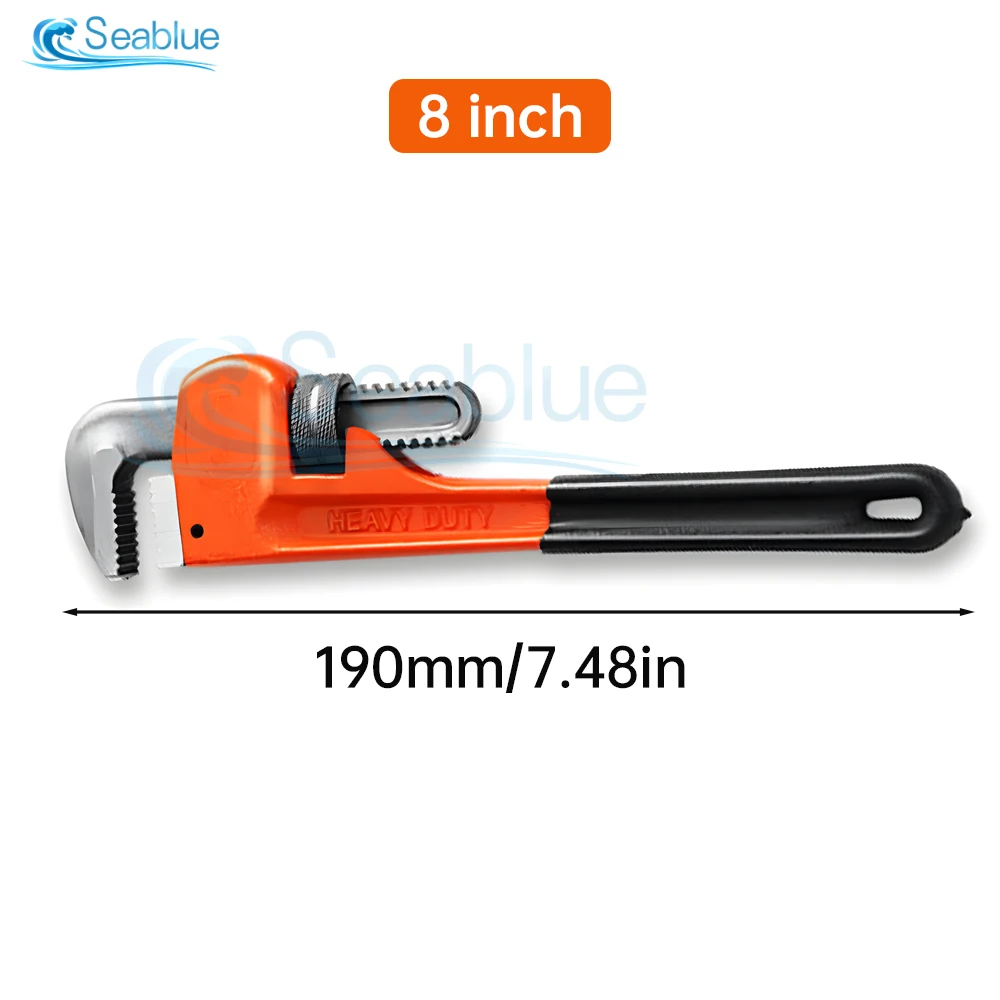 12/8inch Quick tube pliers Heavy Duty Straight Pipe Wrench Adjustable Plumber Wrench with Floating Hook Jaw and I-Beam Handle