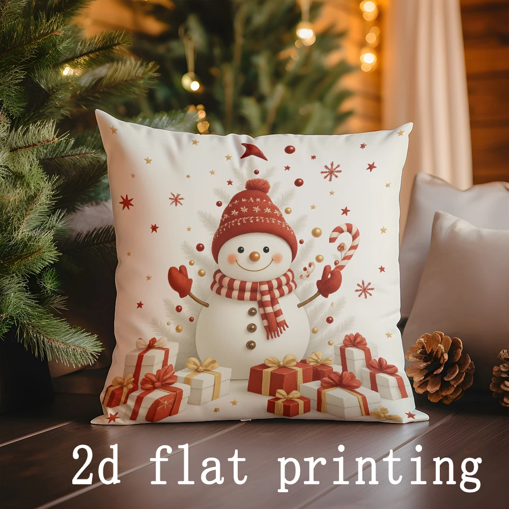 ديكور المنزل عيد الميلاد سانتا والرنة وسائد للديكور يغطي نمط غطاء الوسادة مناسبة لغطاء وسادة السيارة غرفة نوم أريكة #2