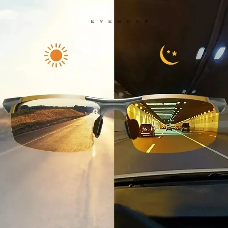 Clara Vida Yellow Night Vision Driving Glasses Polarized UV Sunglasses PC Ultralight Driver Mirror Outdoor Driving Goggles Men