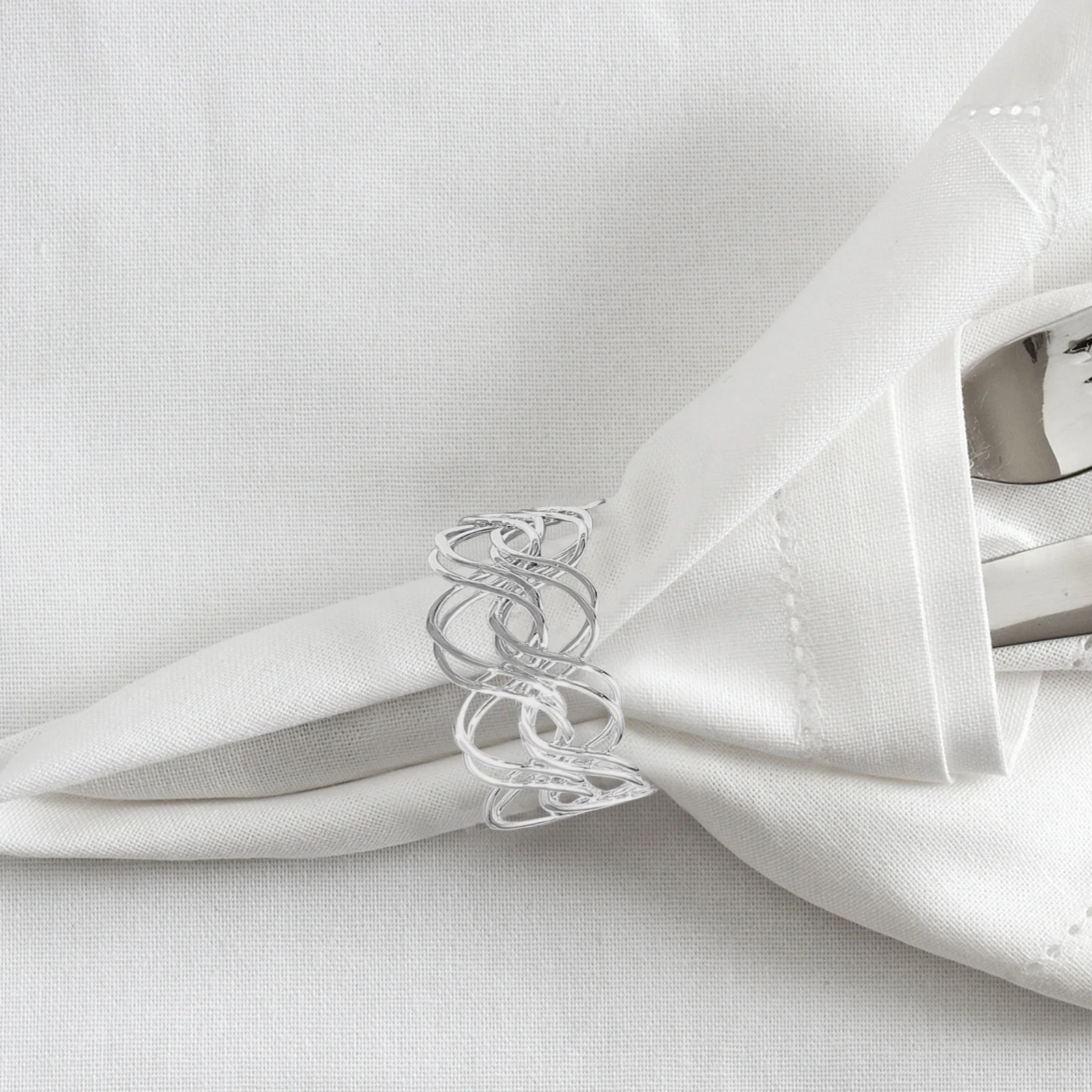 

6Pcs Napkin Rings Metal Irregular Weaving Design Rust-Proof Table Setting Decoration for Weddings Parties Festivals