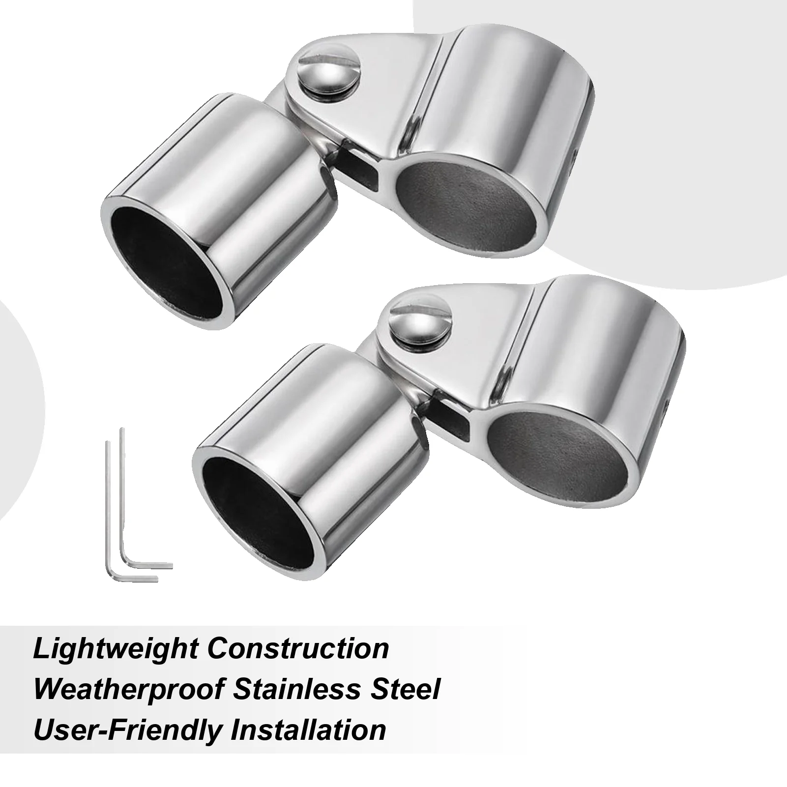 

Boat Top Mounting Hardware Hinged Jaw Slide 2 Pieces Stainless Steel Awning Fixings Set Anti-Rust For Support Pole Sunshade