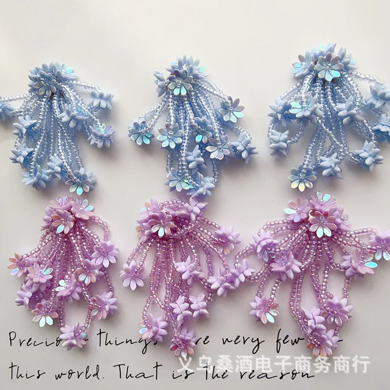 Premium Handmade Tassel Floral Clog Accessories Delicate Romantic Charm for Women Versatile DIY Beaded Shoe Buckle Embellishment