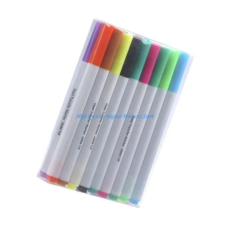 U2JE 12/18 Color Fabric Marker Iron On Transfer Marker Embroidery Transfer Pen for Painting on Clothing, Tshirt, Bag, Hat