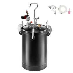 SucceBuy Spray Paint Pressure Pot 15L Pressure Pot Tank 60psi Adjustale Pressure Steel Pressure Pot Paint Tank Spray Gun Hose