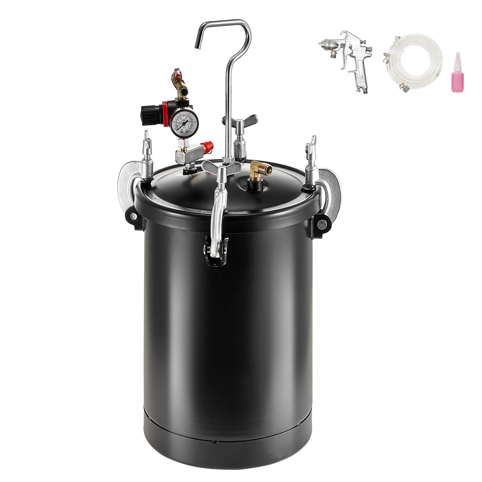 SucceBuy Spray Paint Pressure Pot 15L Pressure Pot Tank 60psi Adjustale Pressure Steel Pressure Pot Paint Tank Spray Gun Hose