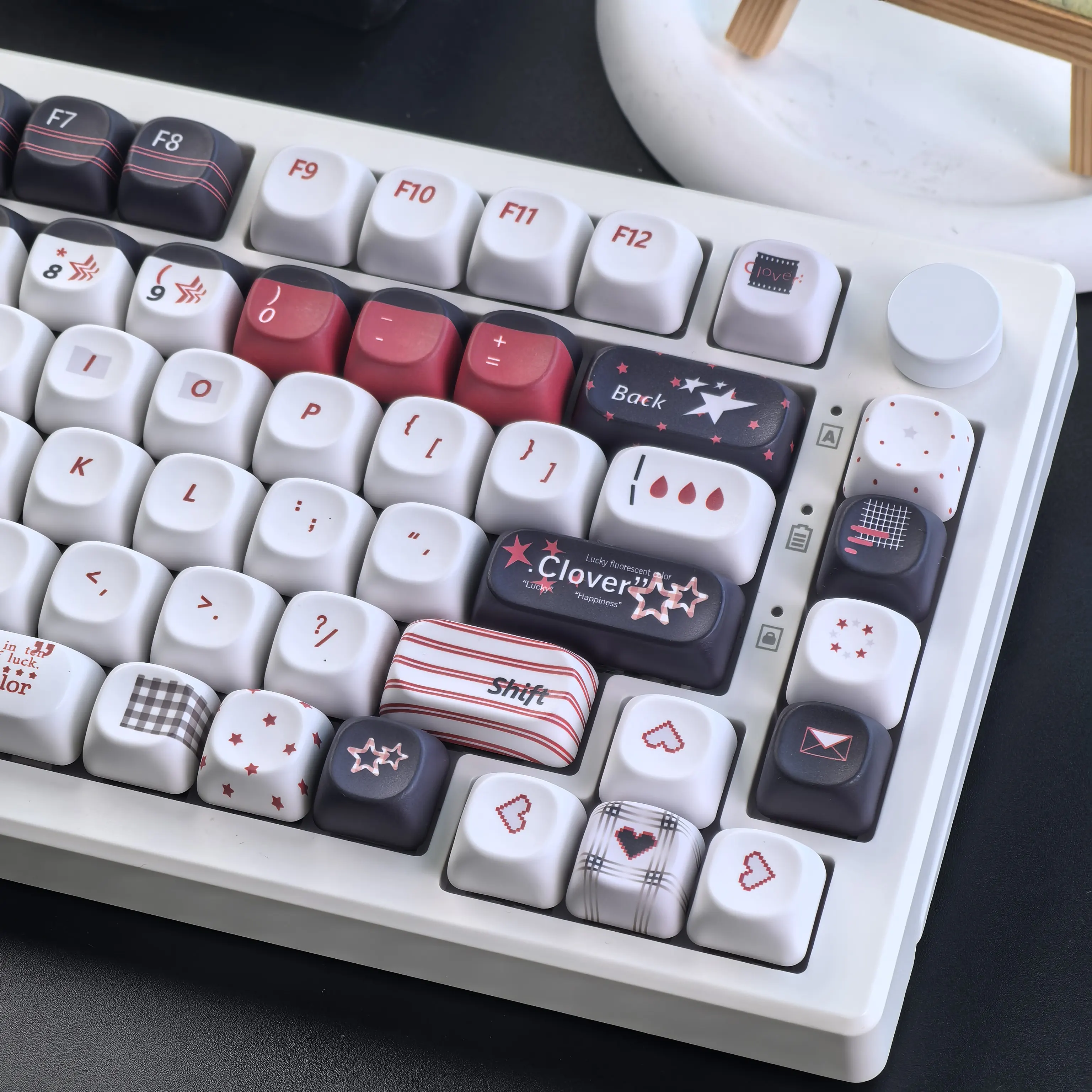 MAIMOOO Keycap Grayscale Theme White British Style Pattern Retro Customization Russian Korean English Cherry MOA PBT Keycap Set