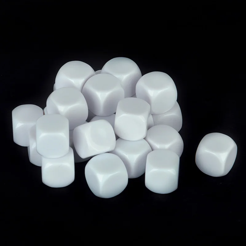 10 PCS/Set 16*16 mm White Dice 4 Side Filleted Corner Puzzle Game