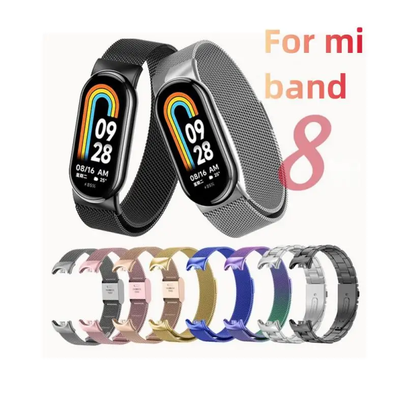 For Xiaomi Watch Band 8 Stainless Steel Watch Strap Replacement Bracelet Strap Metal Milanese Mesh Loop Band For Mi Band 8