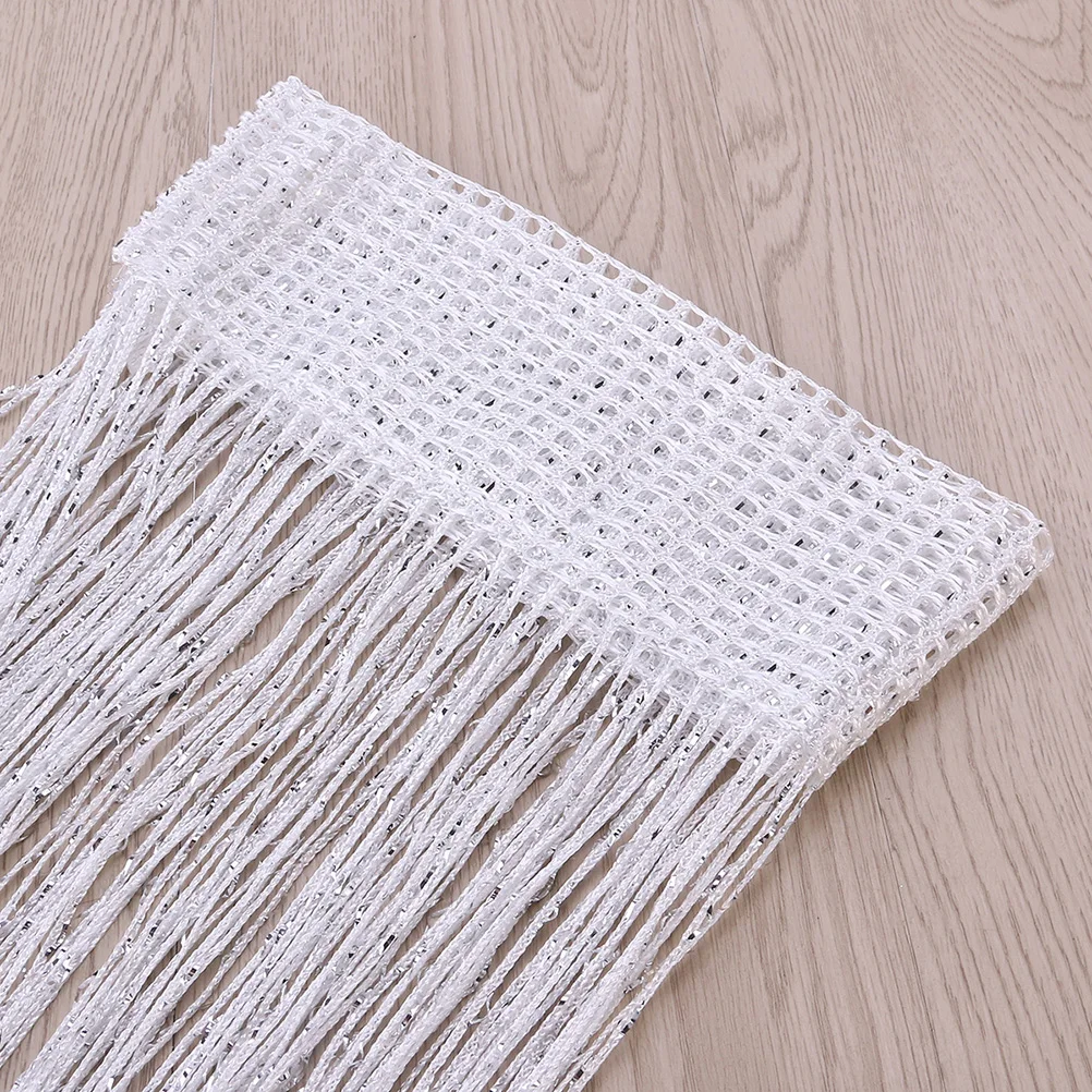 

2pcs Thread Curtain White Hanging Room Divider Tassel String Panel Doorway String Curtain For Doorway Decor Curtains