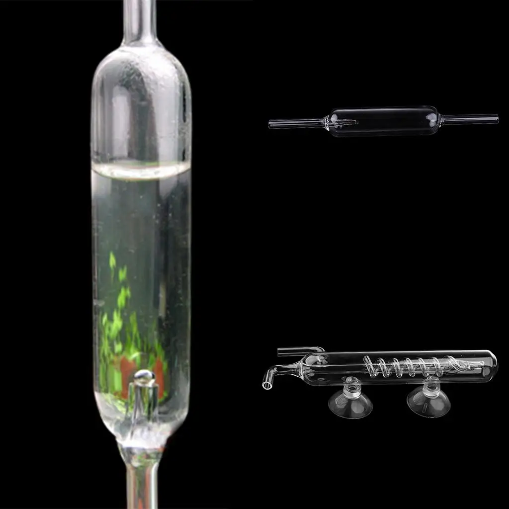 Glass CO2 Diffuser Atomizer Bubble Counter for Aquarium Fish Tank CO2 System and Plant Growth Enhancement