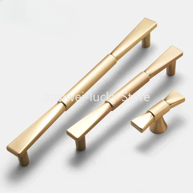 Golden Matt Candy-shaped Handle Modern And Simple Zinc Alloy Handle And Knob Bow-knot Small Handle Elegant Cabinet Hardware