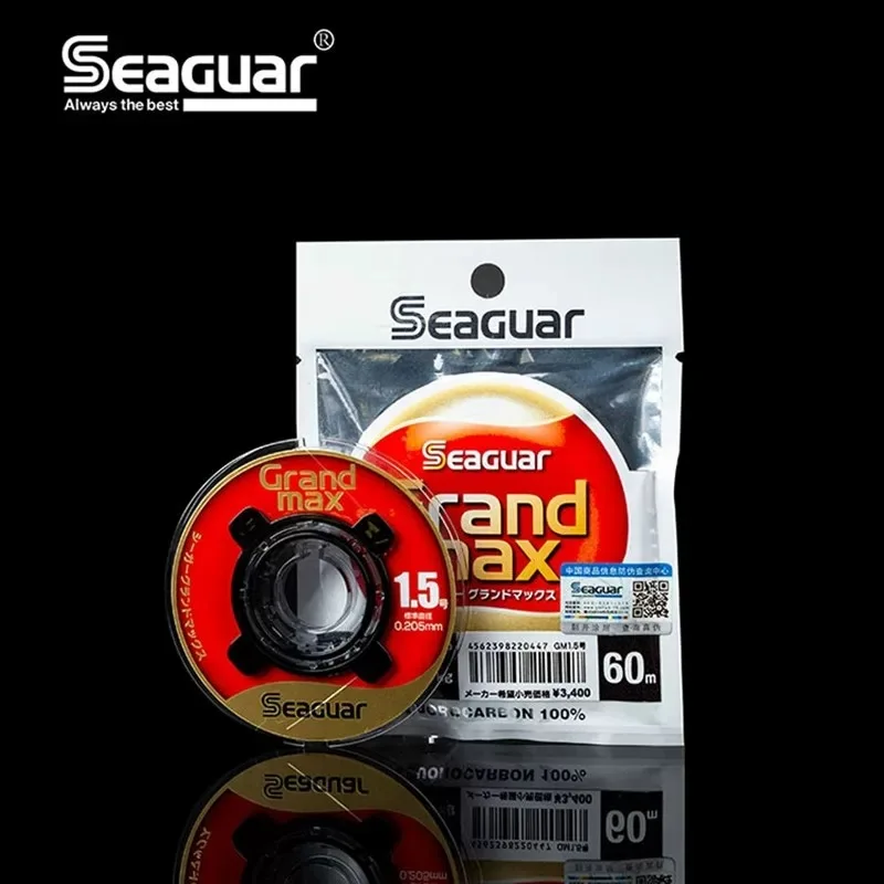 Оригинальная приманка Seaguar Grand Max, карбоновая износостойкая приманка-линия, 60 м, фторуглеродная проволока с защитой от укусов