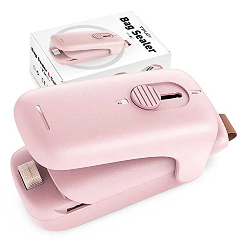Mini sellador de bolsas al vacío de mano, máquina portátil de resellado para aperitivos, bolsas frescas de plástico, galletas