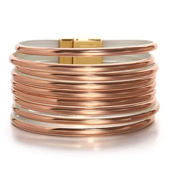 Amorcome Fashion Simple Multilayer Leather Bracelets for Women Men Vintage Minimalist Slim Strips Wrap Bracelet Party Jewelry