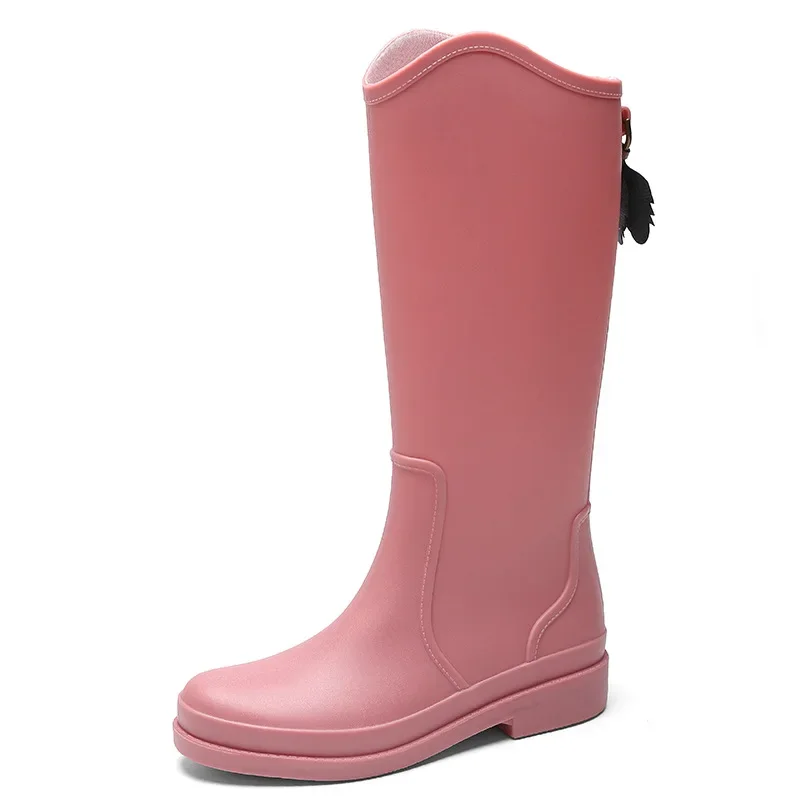 Slim Fit High Tube Outdoor Ladies Rain Boots New Fashion Anti-slip Waterproof Rain Boots Women Shoes Work Safety Water Boots