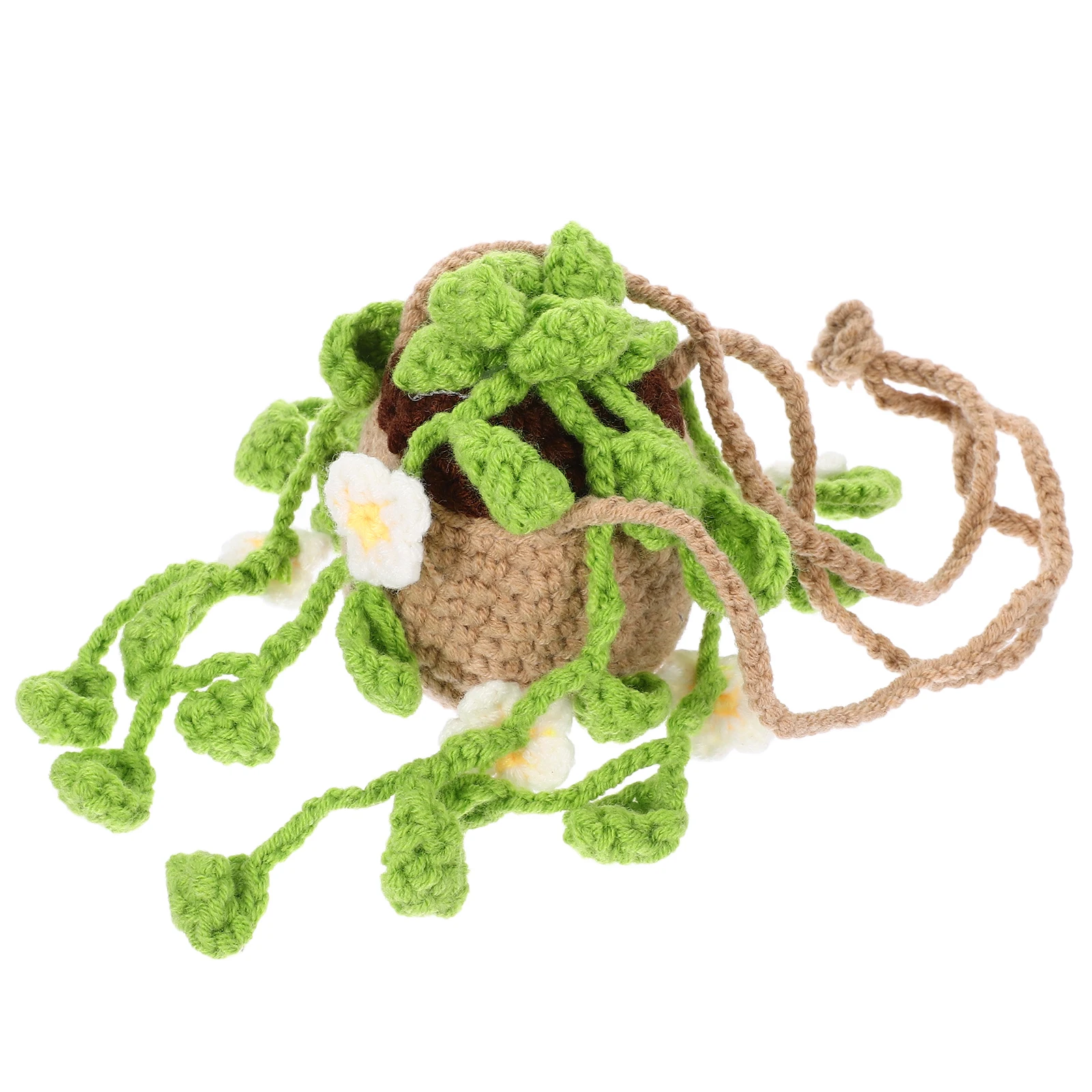 

Rearview Mirror Hanging Accessories Crochet Car Decor Plants Yarn Charm Pendant 8th Basket Home Car Decoration Motorcycle Parts