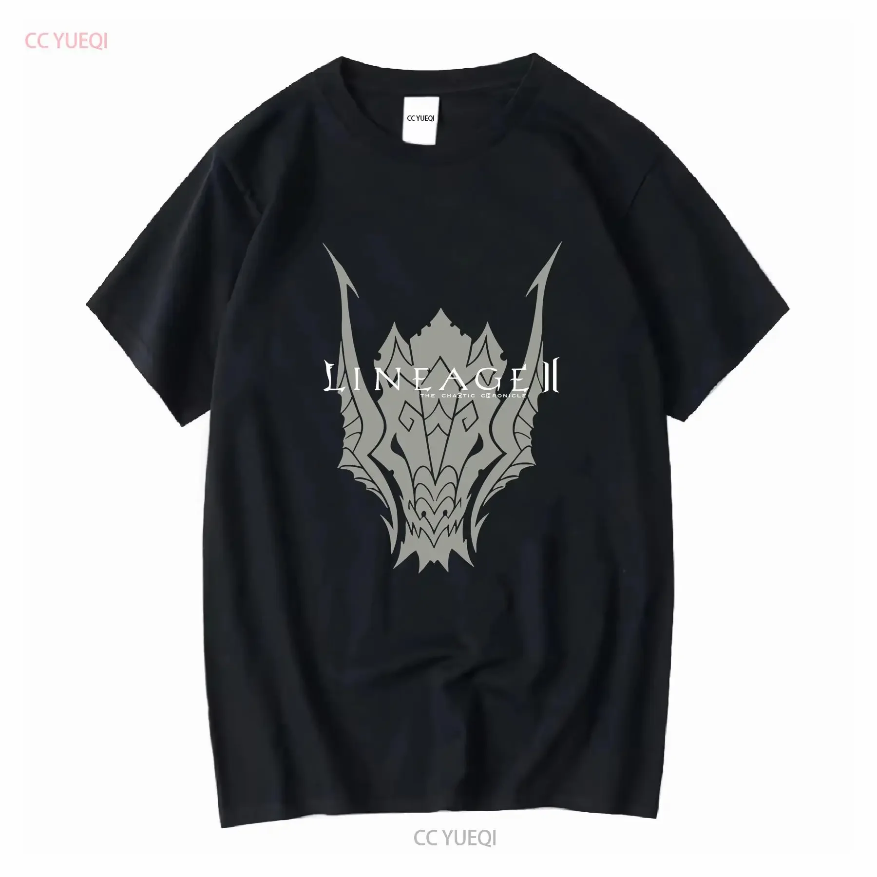 Camiseta Lineage 2 para adulto, color negro medio, Vintage, The Chaotic Chronicle Gaming, ropa informal lavada vintage, Top para uso diario