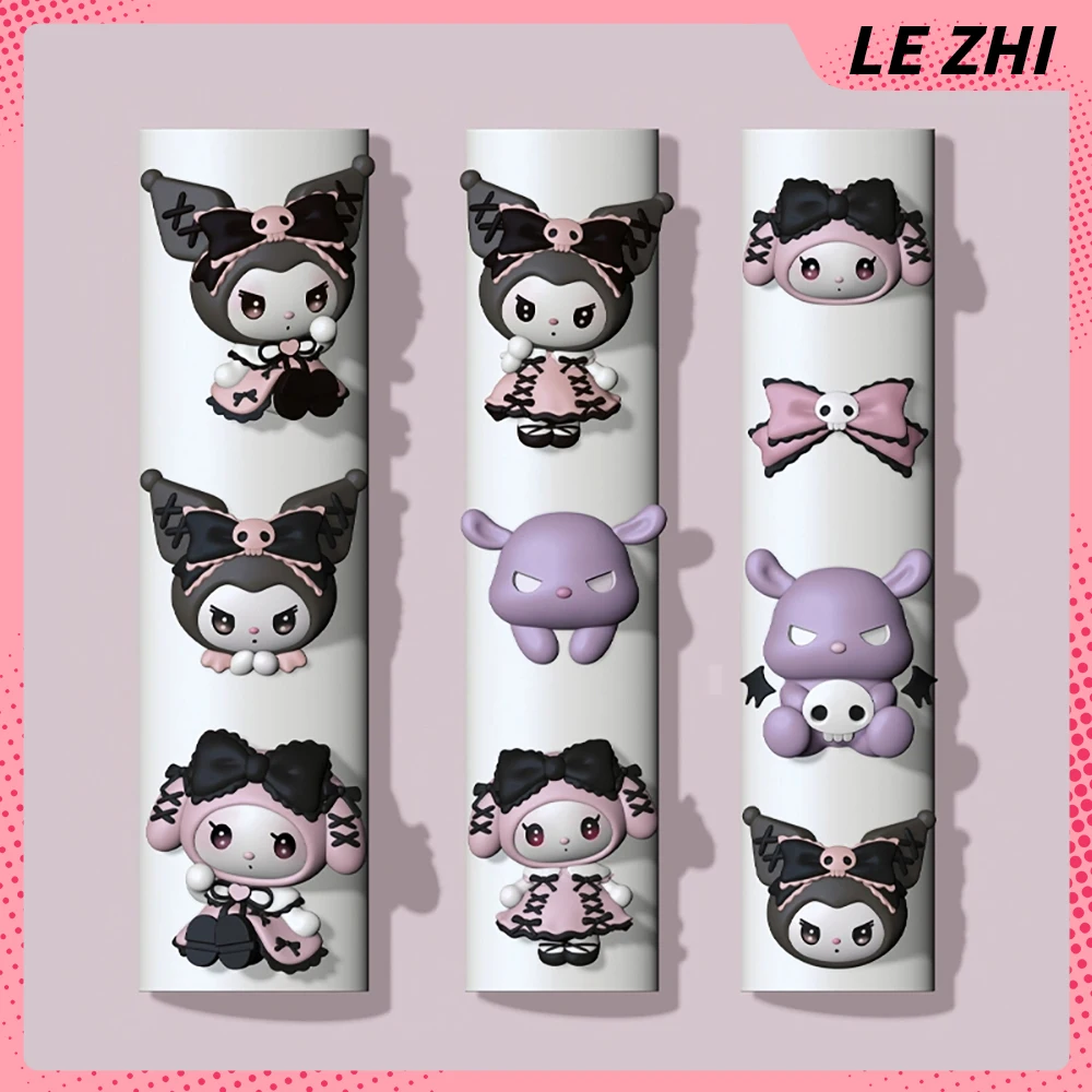 

Sweet Cool Spicy Girl Style Cartoon Kuromi 3D Silicone Nail Art Mold Charm Princess Dress Bowknot Skull Monster Nail Party Mould