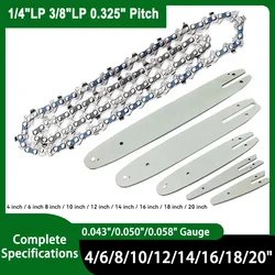 4/6/8/10/12/14/16/18/20 inch Chainsaw Chain Blade 1/4 3/8 325 Pitch 043 050 058 Gauge Electric Charging Saw Gasoline Chainsaw