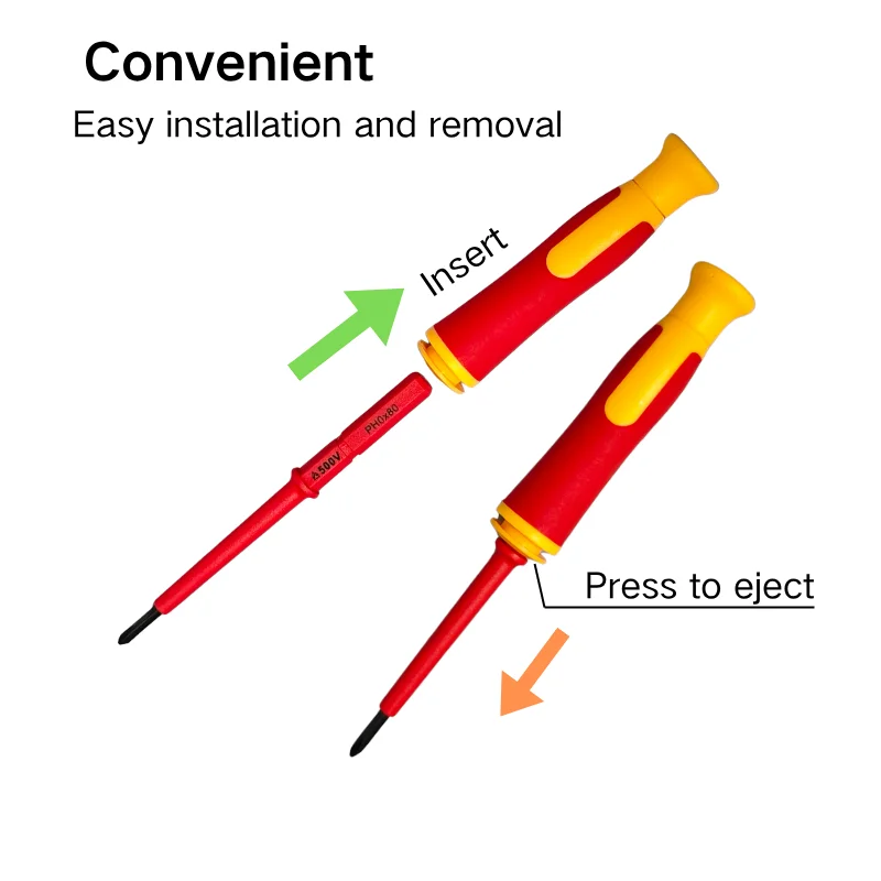 10 قطعة شفرة قابلة للتبديل 500 فولت معزول مفك مجموعة مع حافظة مغناطيسية للمنزل والكهربائيين المحترفين أدوات إصلاح #4