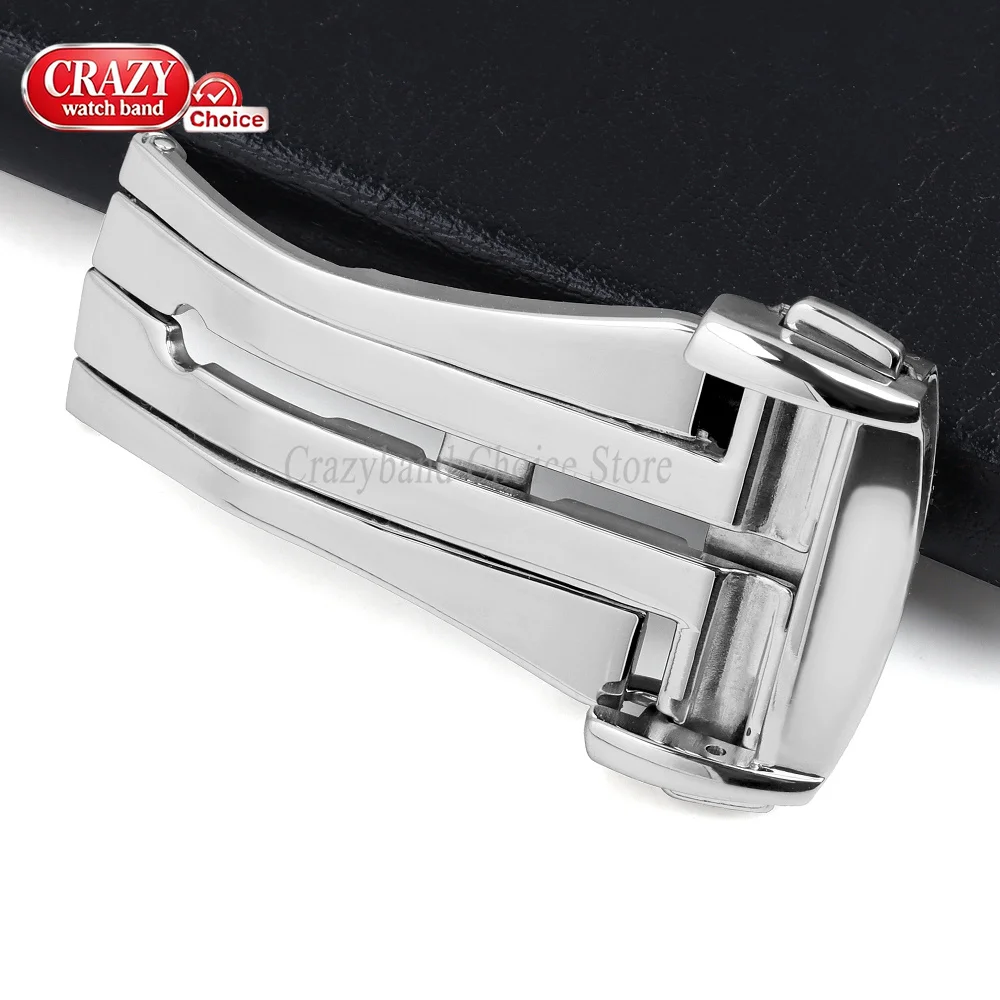 Metal Folding Buckles Universal for Omega 16mm18mm20mm Stainless Steel Buckle Leather Rubber Watch Band Clasp Deployment Clasps image 3