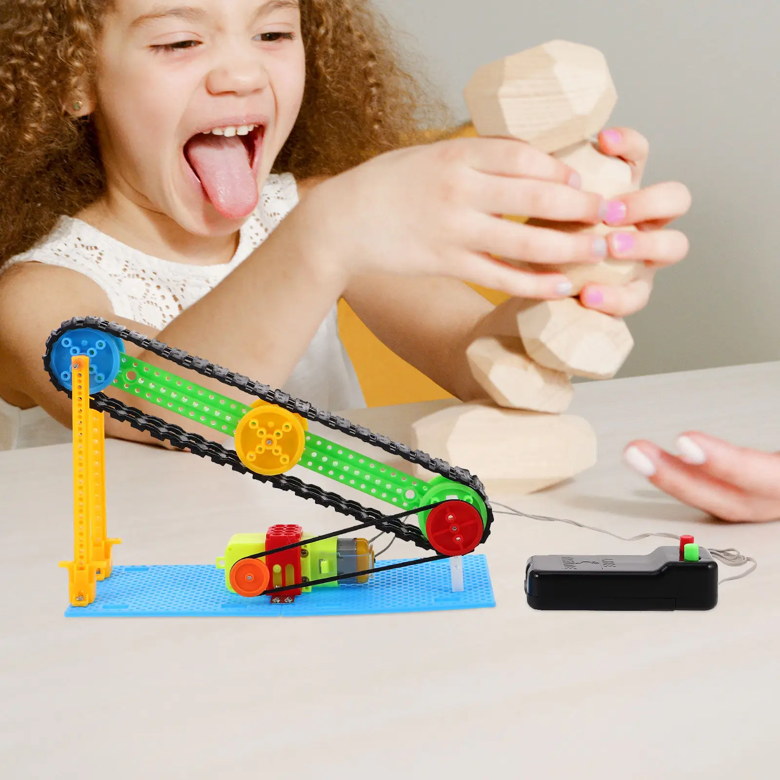 

DIY Stem Electric Conveyor Belt Kit Educational Electronic Science Experiment Dc Motor Robotics Learning for Kids