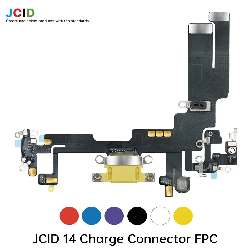 JCID OEM 프리미엄 품질 충전 포트 플렉스 블랙 케이블 도크 충전 커넥터 FPC 아이폰 16 15 14 13 12 프로 맥스 예비 부품