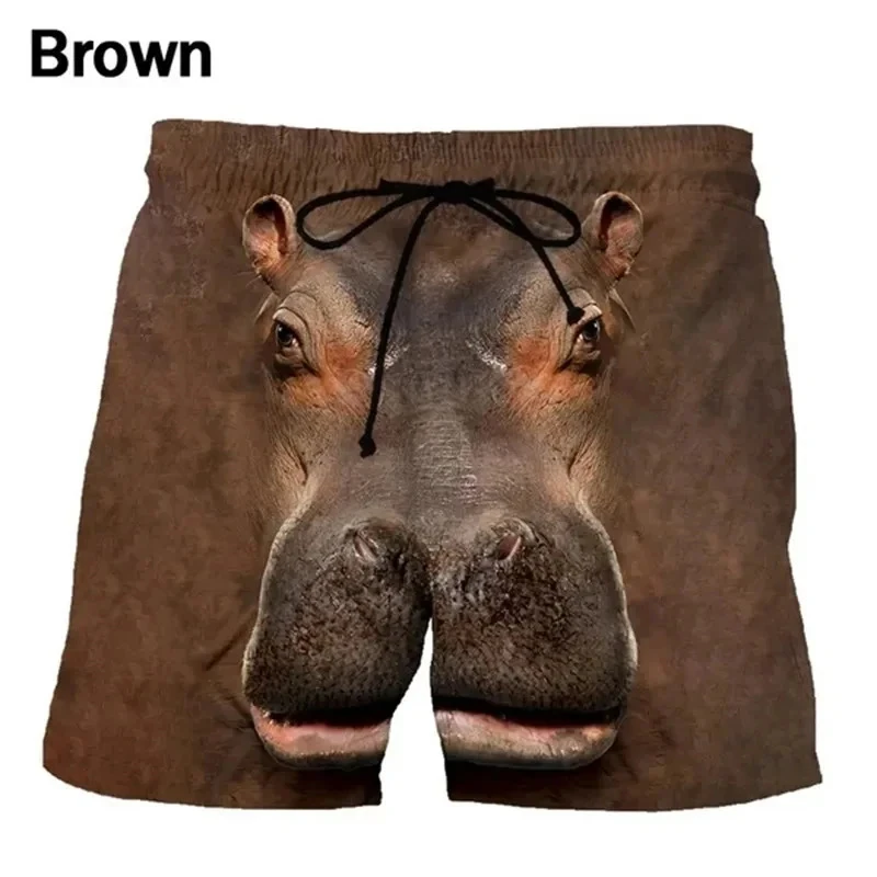 Funny Animal Face 3d Print Short Pants Men Summer Dog Elephant Graphic Swim Trunks Women Vacation Street Harajuku Beach Shorts