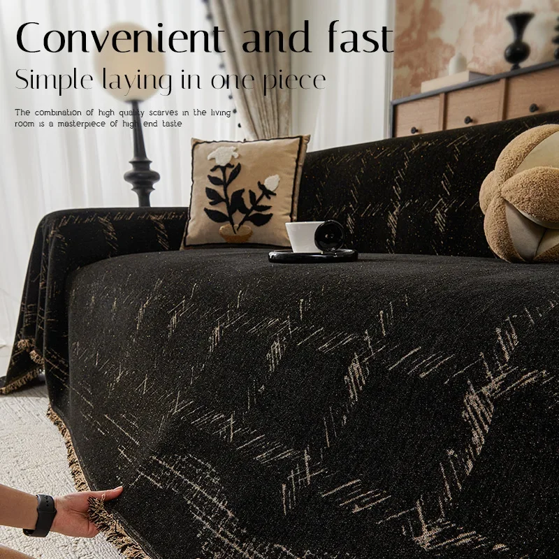 Vintage High-End Sofa Towel for Living Room Comfort All Inclusive Corner Couch Cover for All Seasons Soft Easy Care Knee Blanket