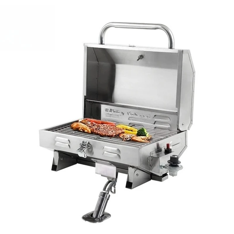 Marine Adjustable Grill Inclined Bracket Mount BBQ Stove Propane Barbecue Boat Accessories Gas Grill