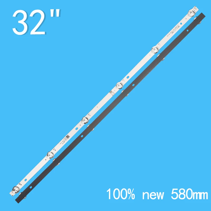 580mm 2 LED backlight strips for ECON EX 32HT002B V1T09 RCA RLED3221-D HRS_ QY32A114_ 2X6_ 2W_ MCPCB JL.D32061330-031AS-M_ V02