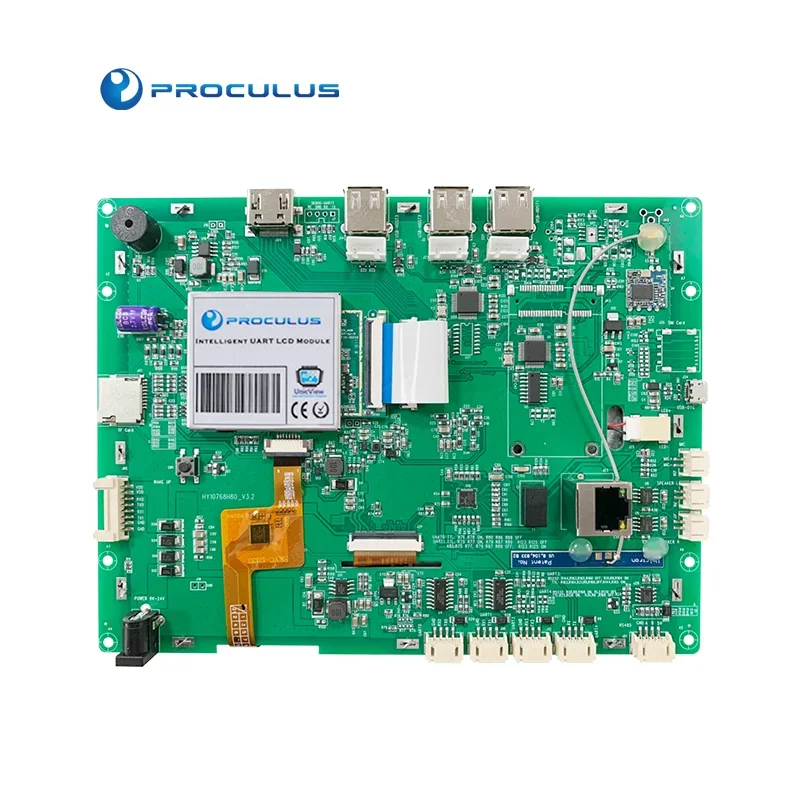 Proculus شاشة عرض مرنة LCD ، لوحة تحكم لوحة تعمل باللمس للمنزل الذكي ، 8 بوصة ، الصين ، RK3128