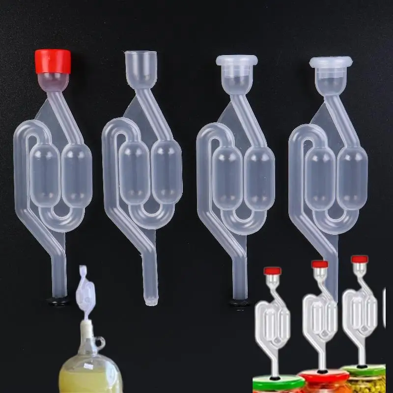 [MOA]2/4Pcs S-Shape Airlocks Homebrew Bubble Airlock Carboys Stopper & Fermenter Seal Valve With Food Grade Grommets[MOA]