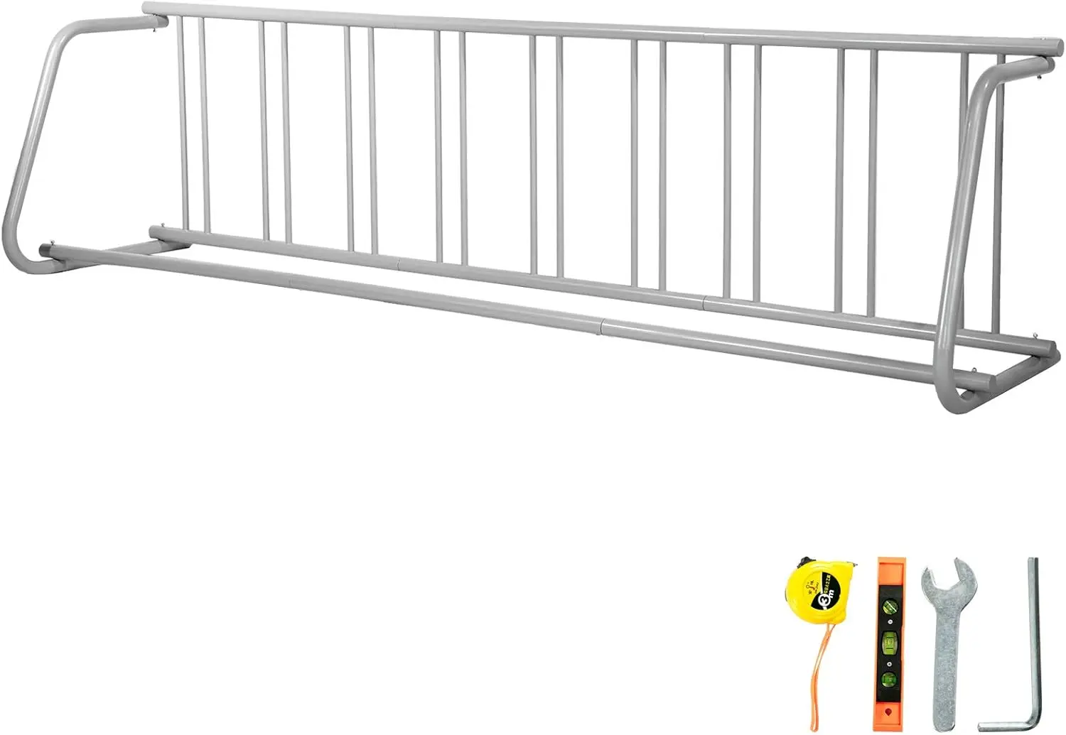 

111" Length Floor Bike Rack, 9 Holders All-Steel Grid Bike Rack, Single-Side Storage Stand for Garages Streets Yards