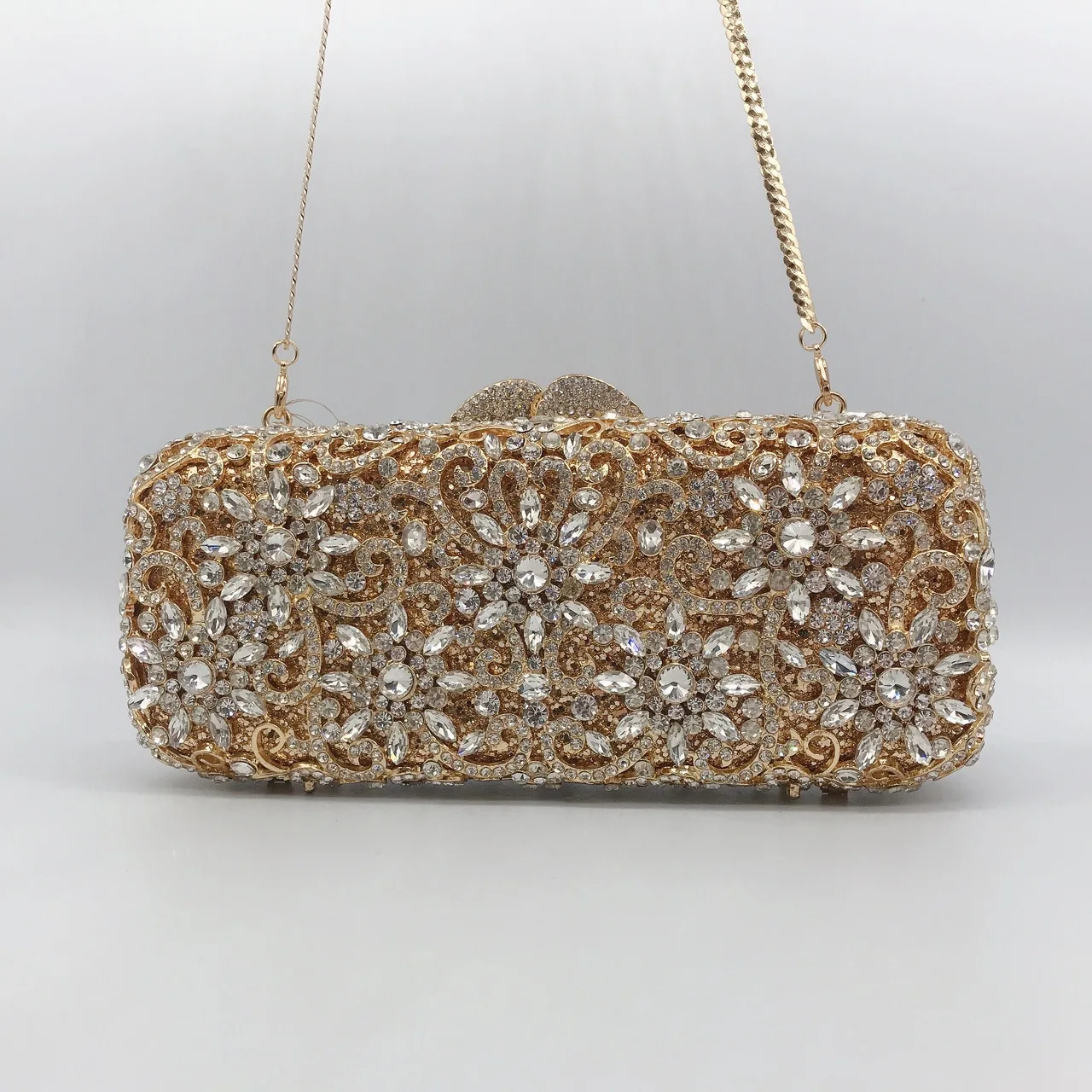 

Metal diamond-encrusted evening bag for women in banquet dress, diamond-encrusted hand fashion bag
