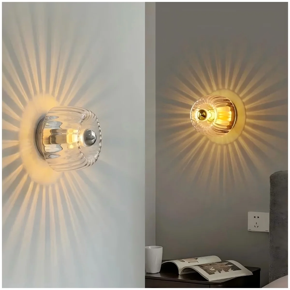 Modern Bauhaus Glass Wall Lamp with The Effect on Wall Living Room Deco Wall Light Hallway Corridor Stair Ceiling Light Fixtures