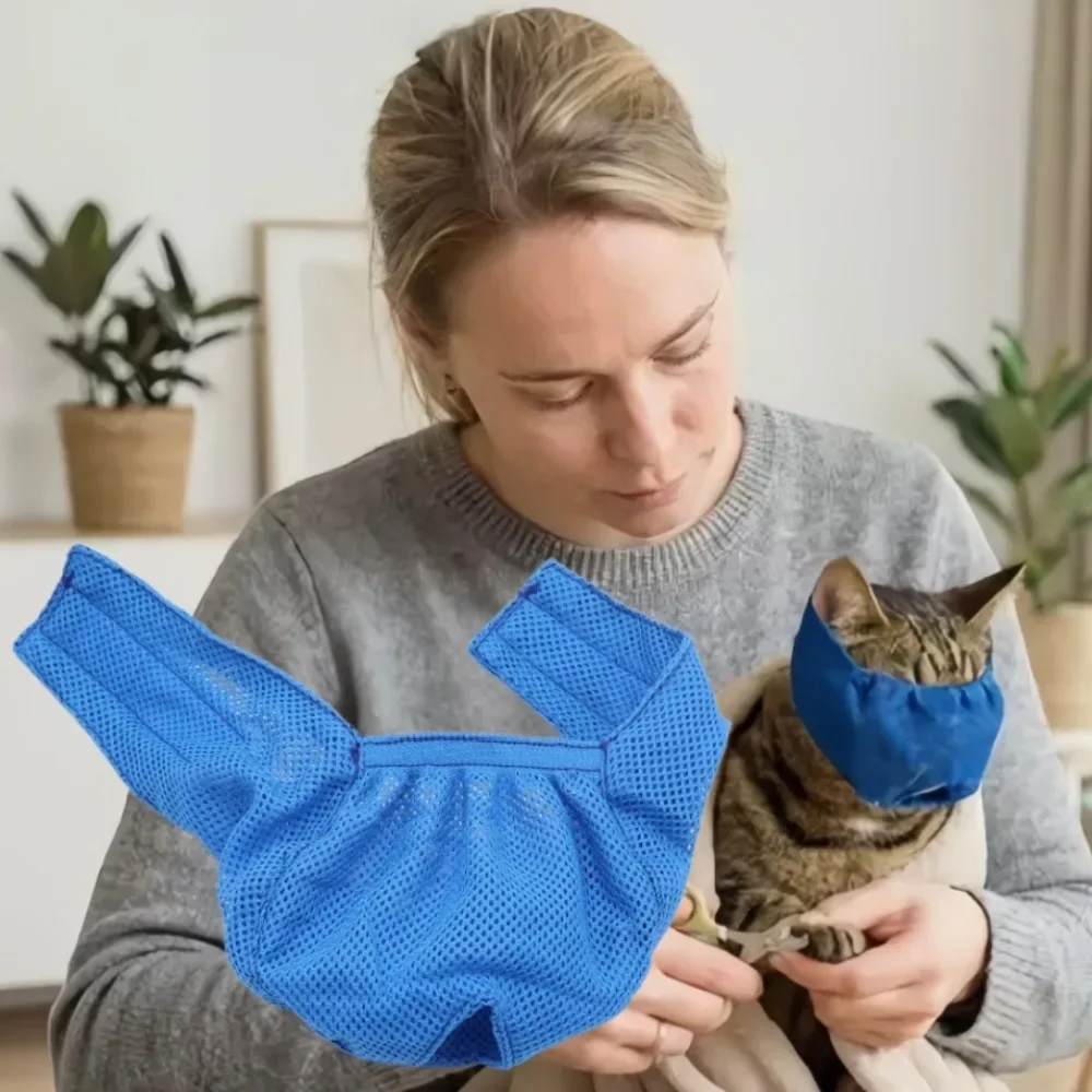 Polyester Anti-Biss Katzen-Maulkorb Verstellbarer Komfortabler Katzen-Maulkorb Atmungsaktiver Netzüberzug Mehrzweck für Tierpflegeprodukte