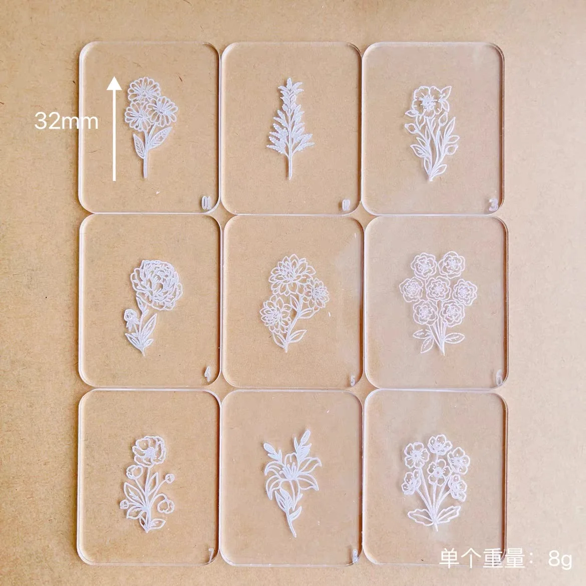 Flowers & Grass Pattern Dandelion/Lily/Reed Shape Polymer Clay Acrylic Stamp For DIY Earring Jewelry Decoration Making Hand Tool