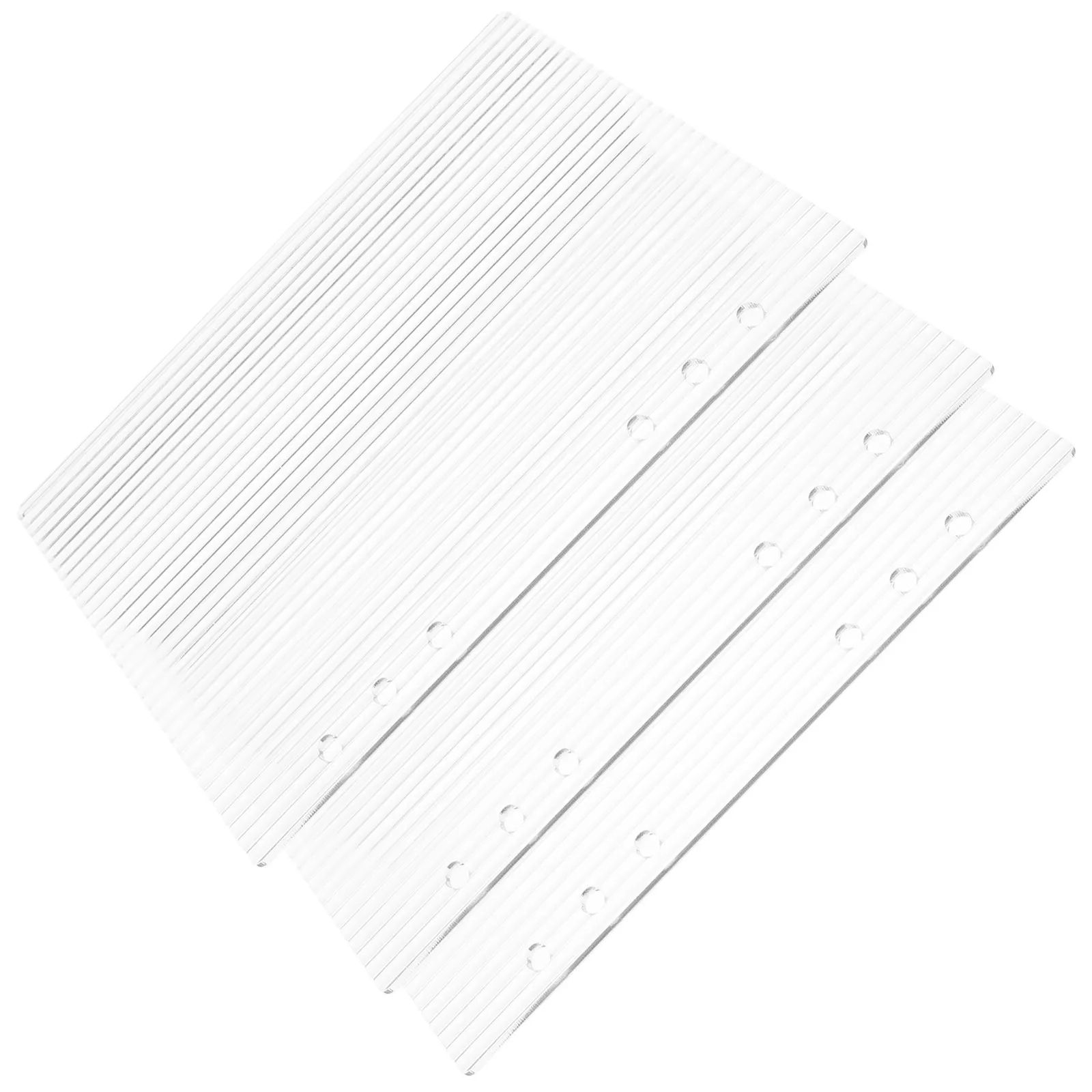 3Pcs Clear Acrylic Loose Leaf Notebook Binder Cover 6-Ring Detachable Transparent Organizer Shell for A5 Refillable Diary School