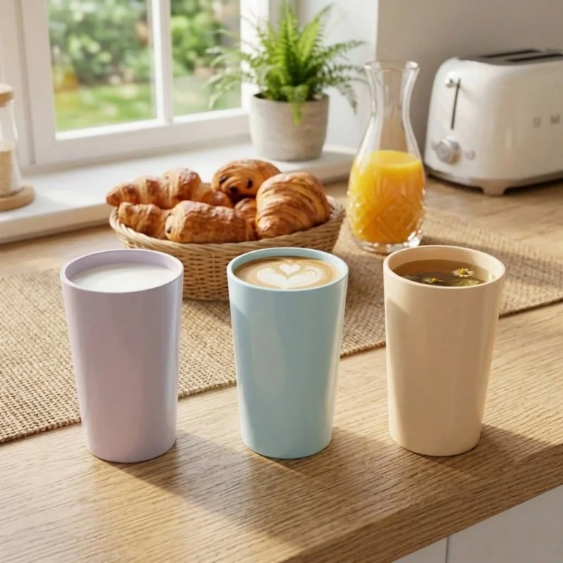 

260ML children's food PP material contact simple multi-purpose drinking cup for home use, plain color beverage cup