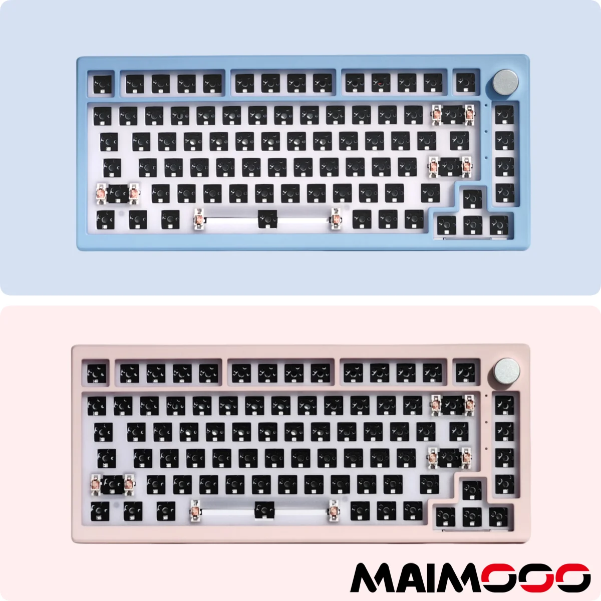 

MAIMOOO Keyboard DIY Kit Macaron Color Series 75% Layout 82Key Gasket Structure Bluetooth 2.4G Wired HotSwap Mechanical Keyboard