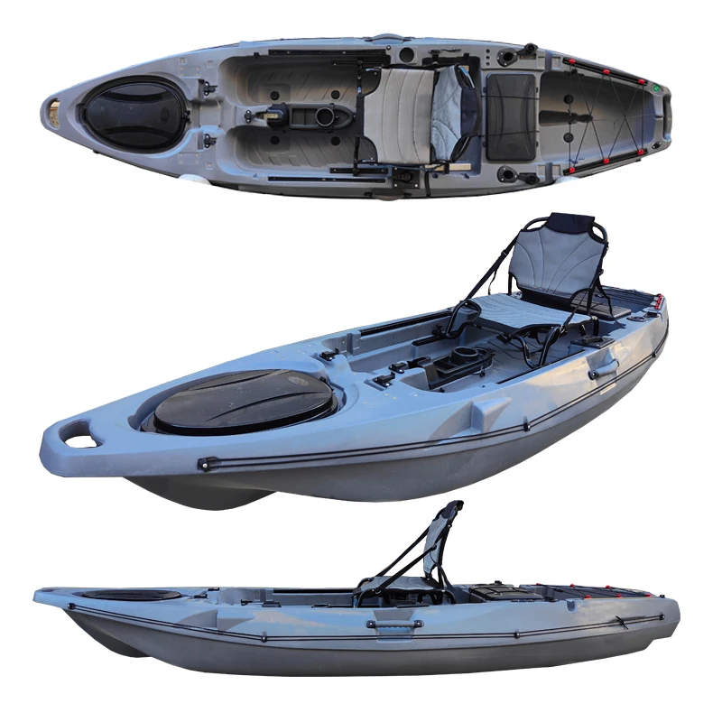 Hot Sale 12ft Sea Kayak Pedal Drive Sit on Top Plastic Canoe Fishing Boat with Motor view 6