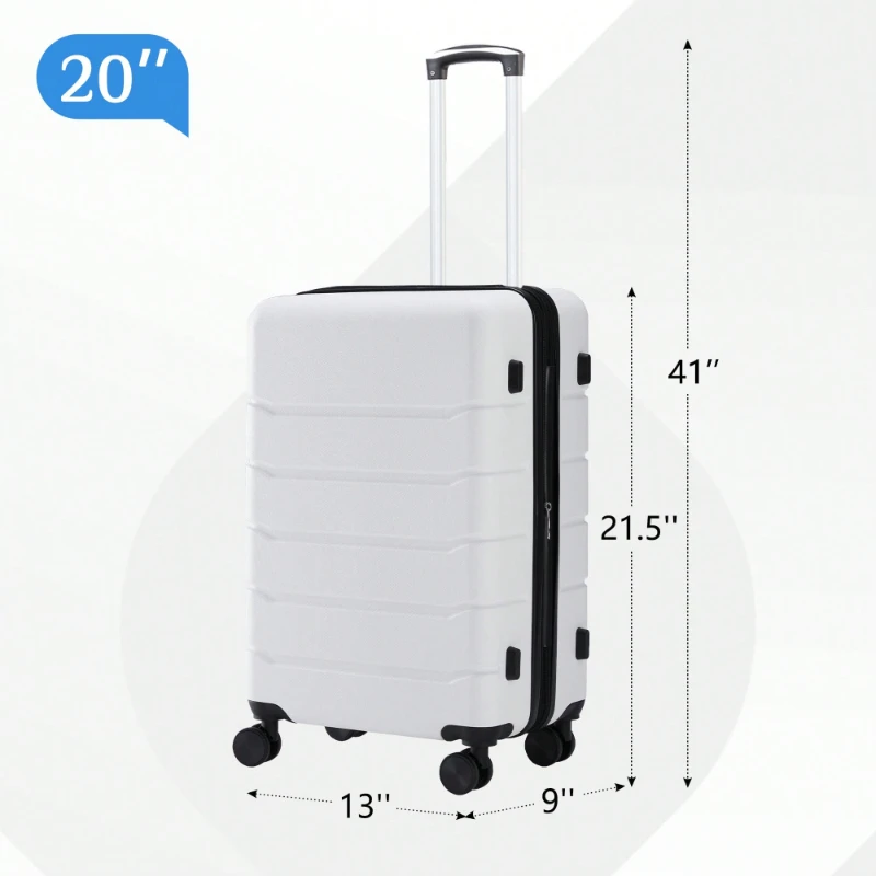 20 Inch Hardshell ABS Carry On Luggage Expandable Spinner Wheels TSA Lock Durable Travel Suitcase - Image 3
