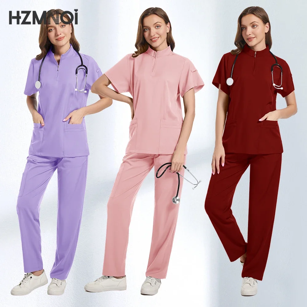 Mode Frauen Scrubs Medizinische Uniformen Ärzte Krankenschwestern Zubehör Chirurgische Sets Pet Shop Zahnklinik Labor Arbeitskleidung Kleidung Anzug