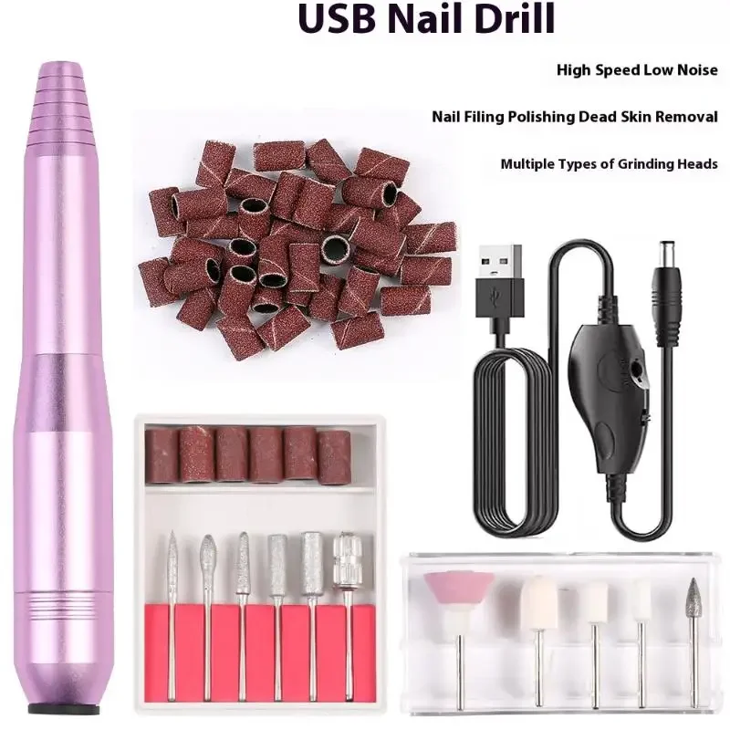 Perceuse à ongles électrique professionnelle 16000 tr/min, ponceuse à ongles à grande vitesse pour manucure, ensemble de fraises, outil dissolvant de vernis Gel